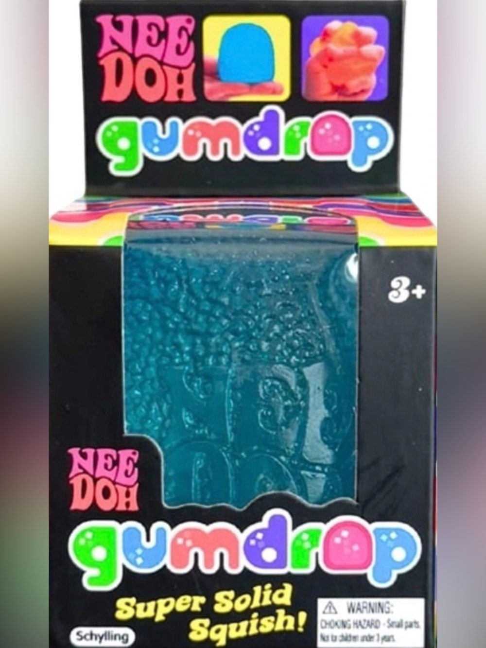 NeeDoh Gumdrop Super Solid Squish Blue Super Solid Squish Toy NWT